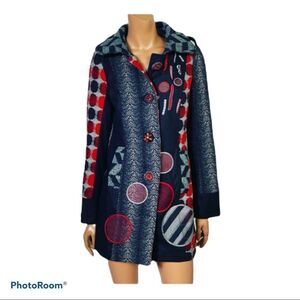 NEW Kessley Multi-Color Blue Patchwork Jacket S